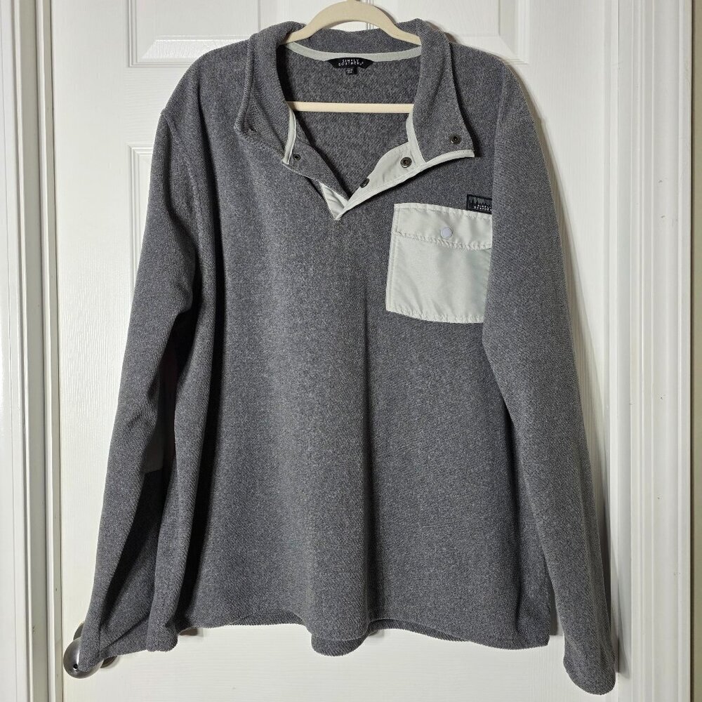 Simply Southern Gray Quarter Snap Pullover Fleece Mock Neck Jacket Sz XXL